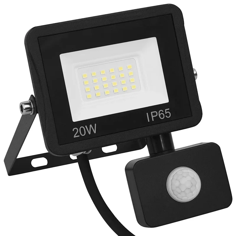 Projecteur à LED avec capteur extérieur 13 x 16,5 cm éclairage optimal angle 180° design moderne en aluminium noir 02_0046086