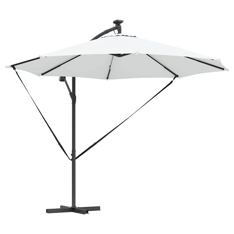 Parasol cantilever inclinable extérieur 294 x 294 x 248 cm design moderne durable en polyester sable 02_0058755
