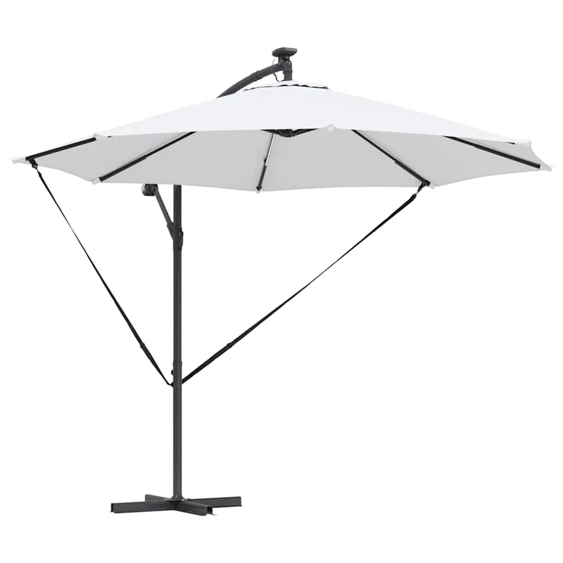 Parasol cantilever inclinable extérieur 294 x 294 x 248 cm design moderne durable en polyester sable 02_0058755