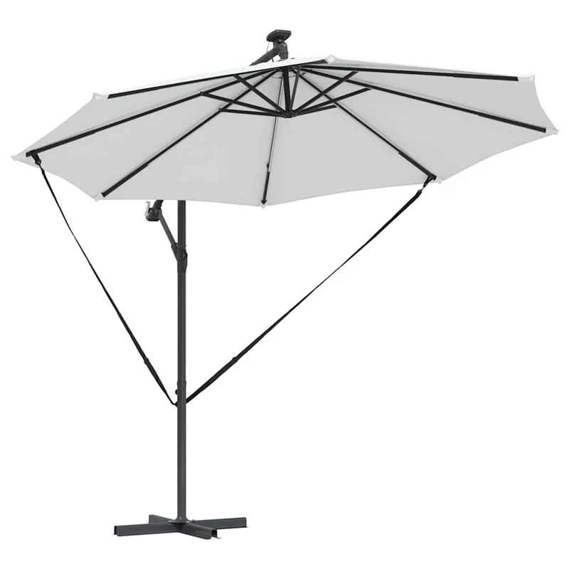 Parasol cantilever inclinable extérieur 294 x 294 x 248 cm design moderne durable en polyester sable 02_0058755