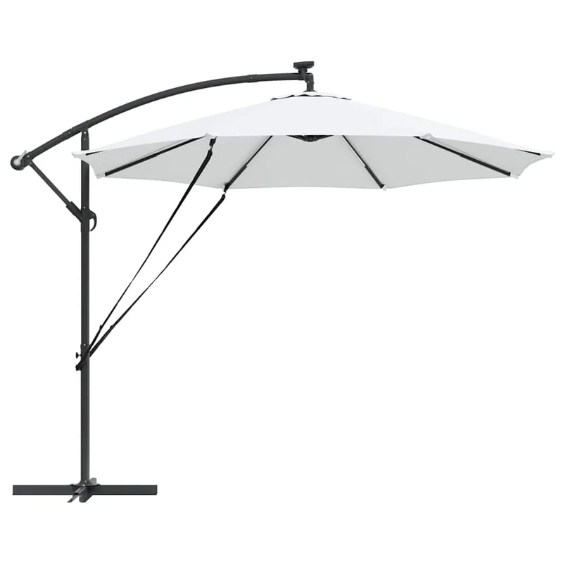 Parasol cantilever inclinable extérieur 294 x 294 x 248 cm design moderne durable en polyester sable 02_0058755