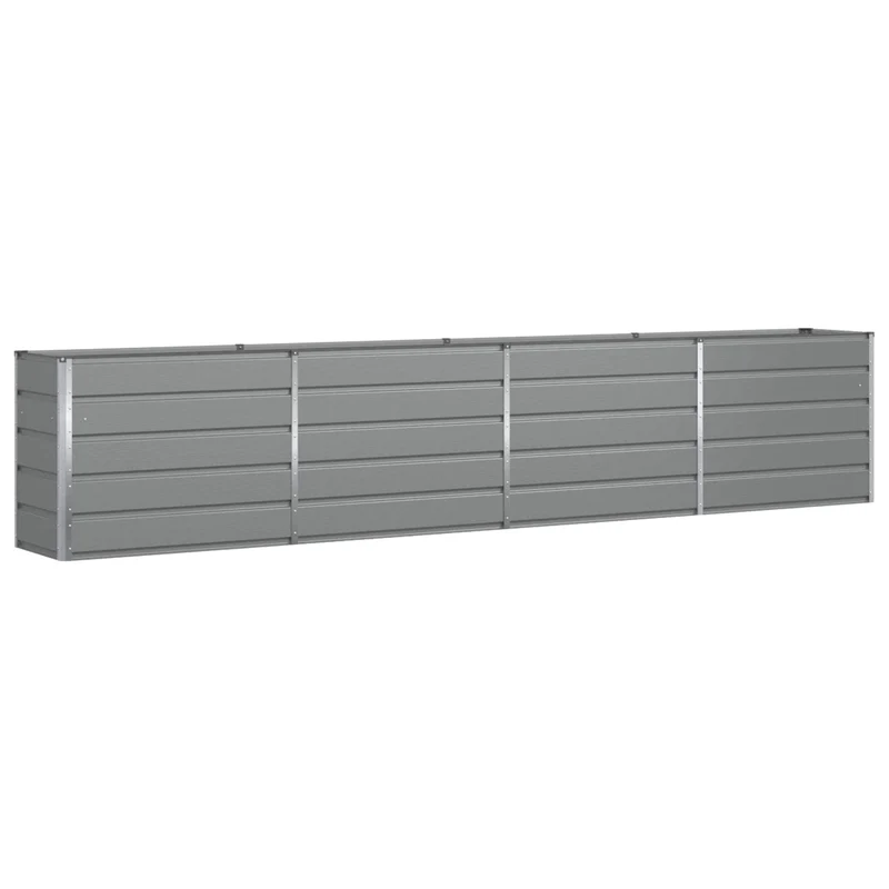 Jardinière industrielle pour jardin terrasse 480 x 50 x 45 cm en acier galvanisé gris clair 02_0059203