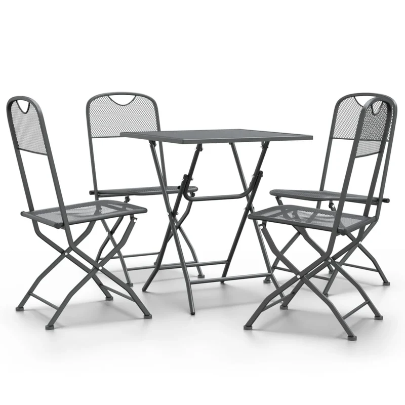 Mobilier à dîner de jardin 5 pièces maille métal anthracite 02_0014775