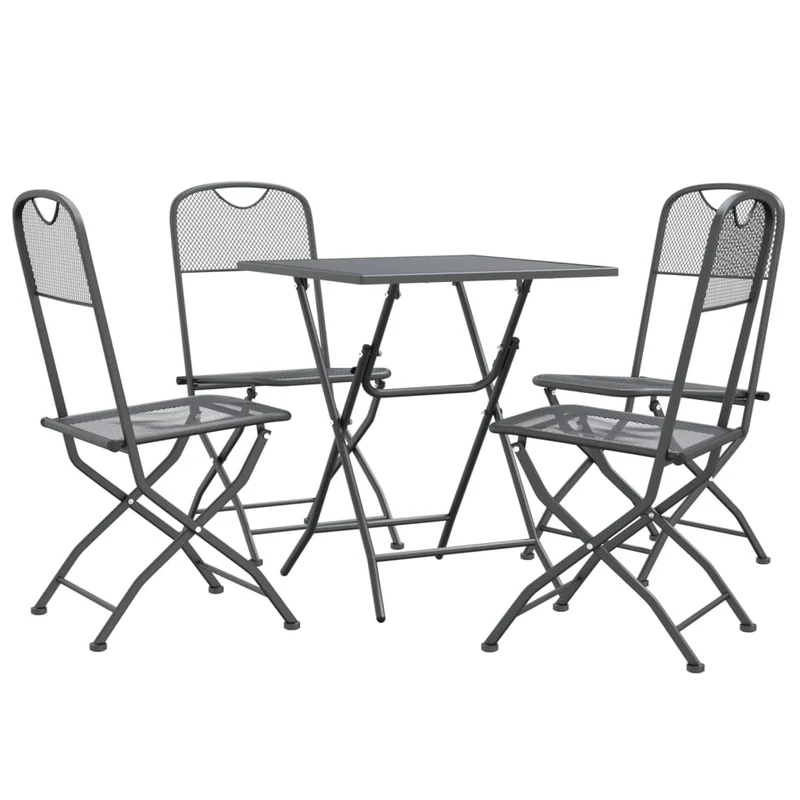 Mobilier à dîner de jardin 5 pièces maille métal anthracite 02_0014775