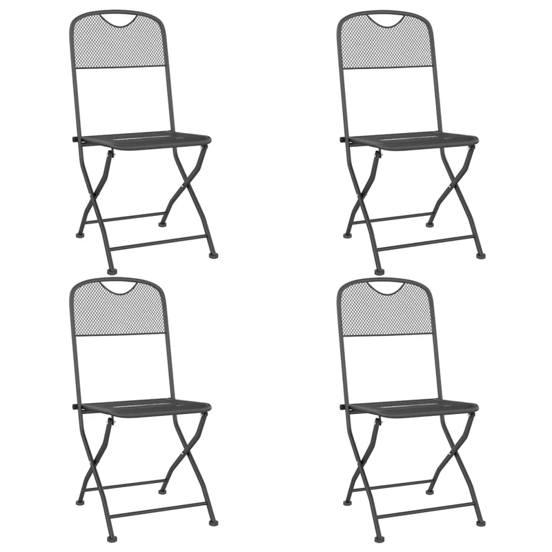 Mobilier à dîner de jardin 5 pièces maille métal anthracite 02_0014775
