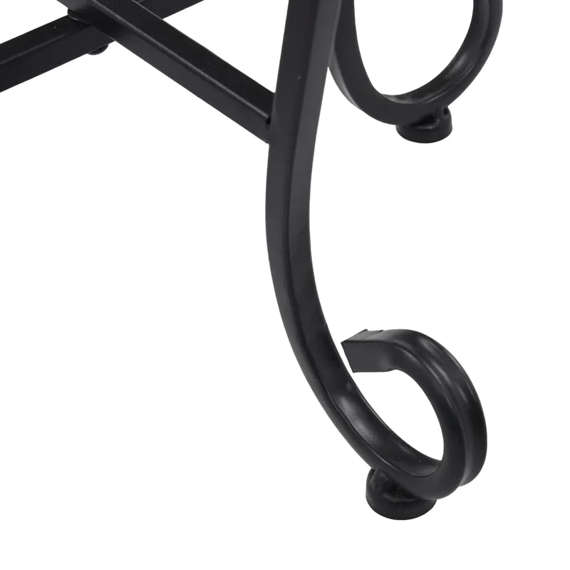 Lot de 3 tables mosaïque carrées moderne extérieur jardin 30 x 70 cm 25 x 60 cm 20 x 50 cm en céramique noir 02_0045922