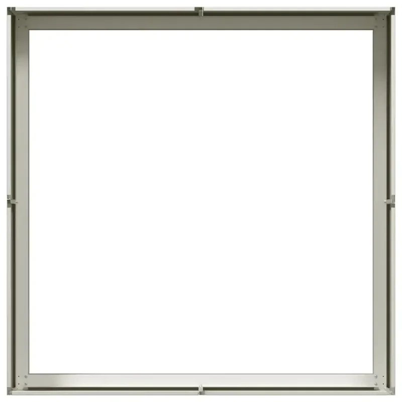 Lot de 1 jardinière décorative moderne pour jardin 100 x 100 x 30 cm avec fond ouvert en acier blanc 02_0051589