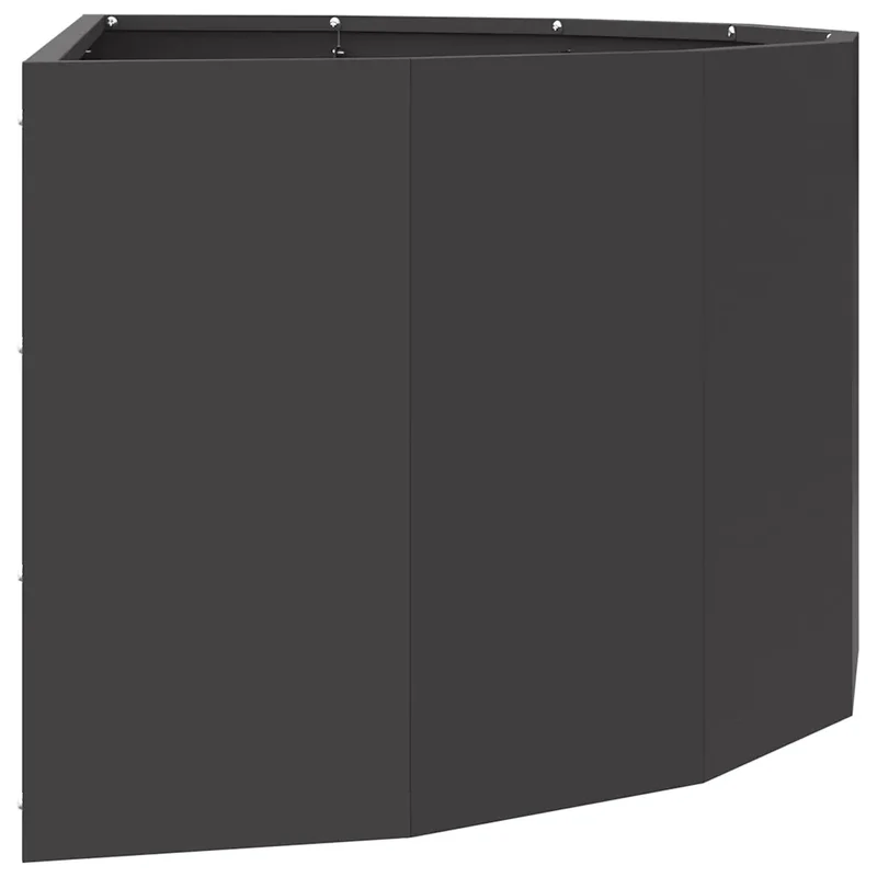 Jardinière demi-ronde moderne pour jardin terrasse 90 x 45 x 35 cm en acier noir 02_0052929