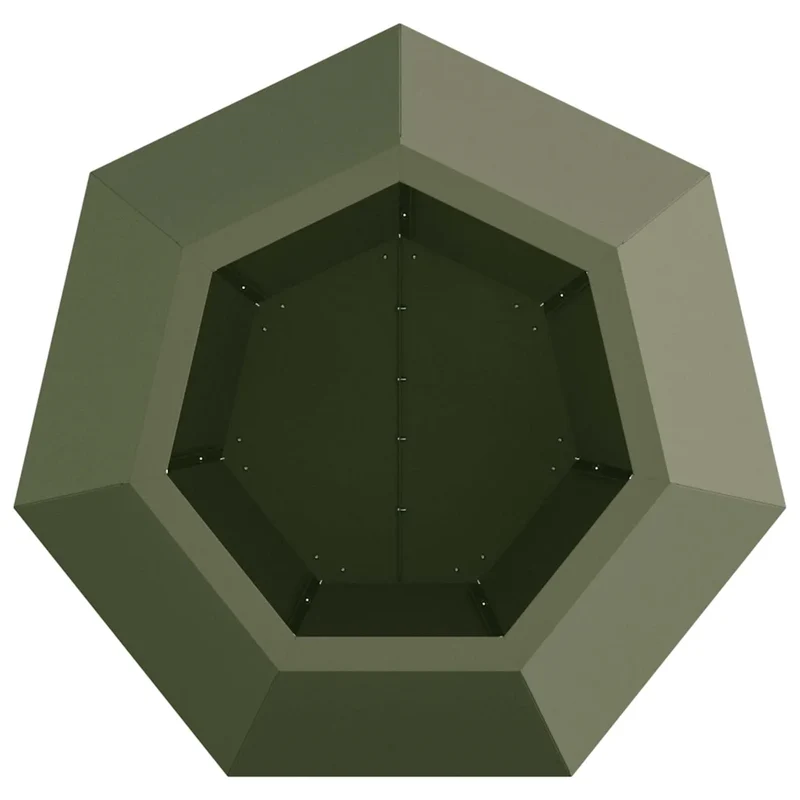 Lot de 2 jardinières rectangulaires élégantes extérieur 50 x 50 x 40 cm en acier vert olive 02_0053125