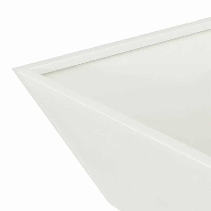 Cache-pot de jardin trapézoïdal moderne extérieur polyvalent 50 x 50 x 15 cm en acier laminé à froid blanc 02_0052384