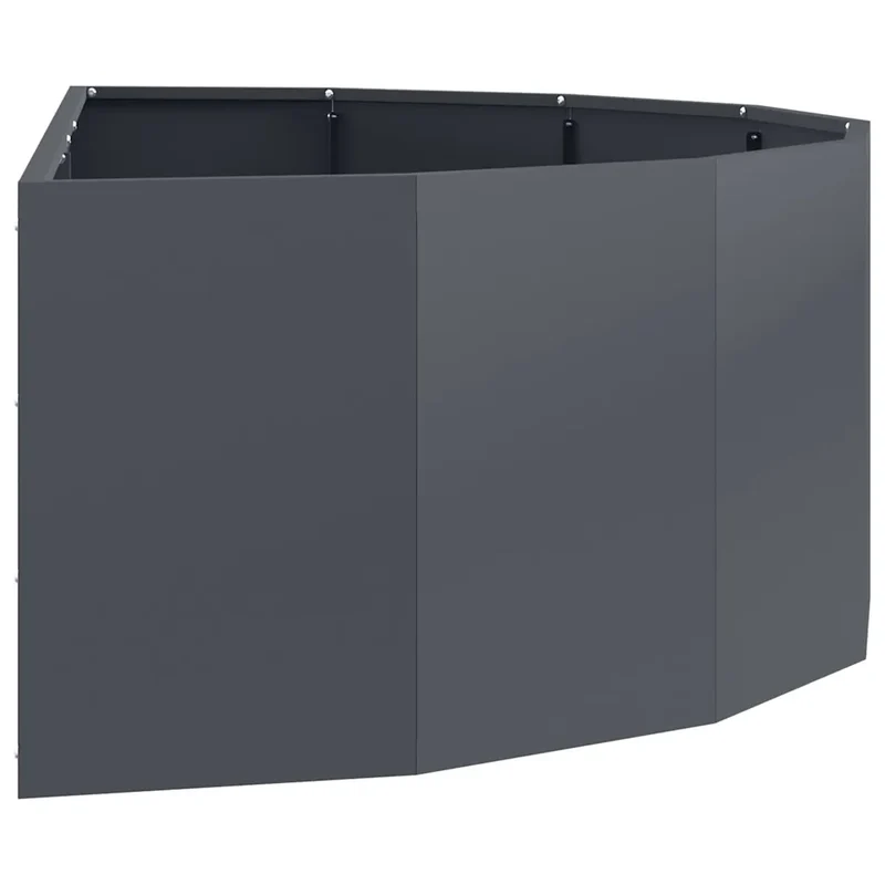 Jardinière demi-ronde esthétique moderne 120 x 60 x 35 cm pour extérieur en acier anthracite 02_0052924