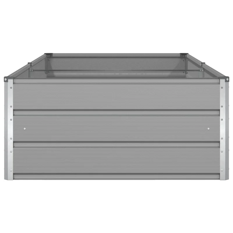 Jardinière rectangulaire moderne espace extérieur 195 x 100 x 45 cm en acier galvanisé gris clair 02_0059207