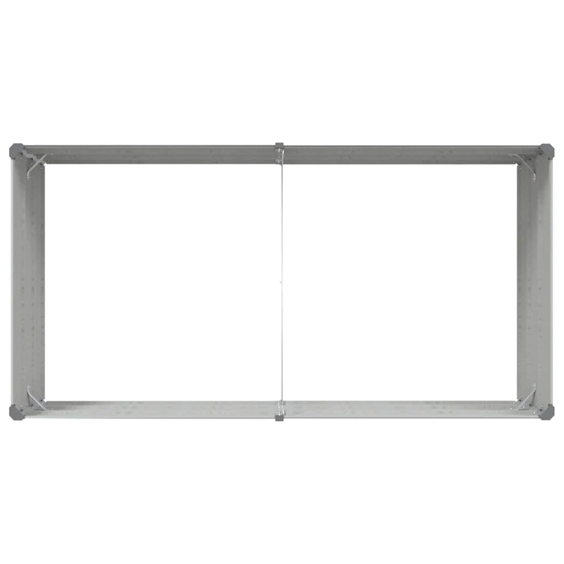 Jardinière rectangulaire moderne espace extérieur 195 x 100 x 45 cm en acier galvanisé gris clair 02_0059207