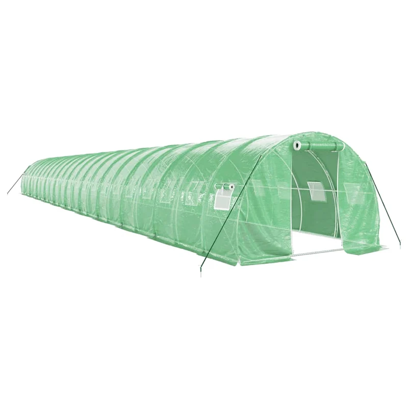 Serre tente abri plante fleur légumes avec cadre en acier 66 m² 22 x 3 x 2 m vert 02_0044620