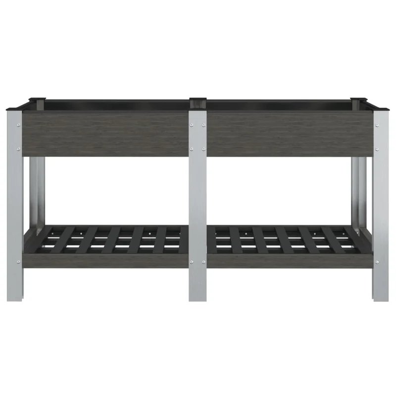 Jardinière bac lit surélevé plantes fleurs terrasse jardin de jardin avec étagère 175 x 50 x 75 cm WPC gris 02_0039774