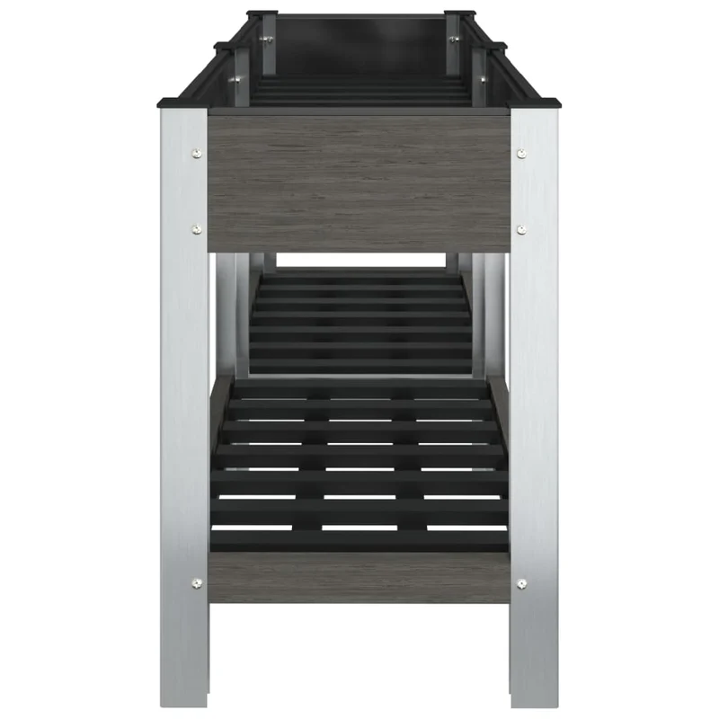 Jardinière bac lit surélevé plantes fleurs terrasse jardin de jardin avec étagère 175 x 50 x 75 cm WPC gris 02_0039774