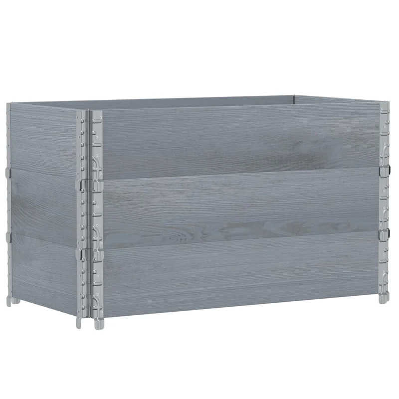 Jardinière bac lit surélevé plantes fleurs terrasse jardin 100 x 50 cm bois massif de pin gris 02_0037282