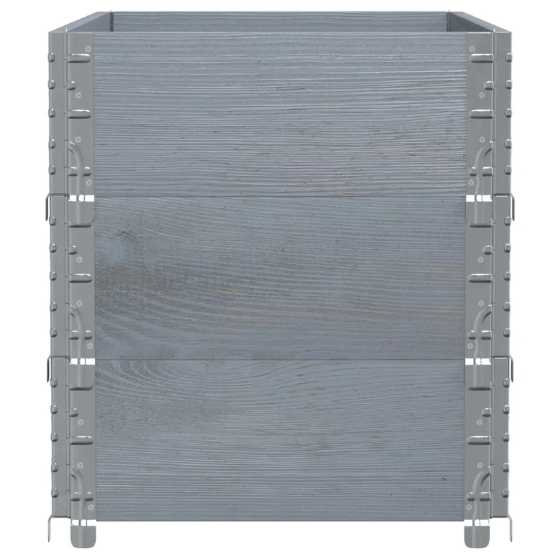 Jardinière bac lit surélevé plantes fleurs terrasse jardin 100 x 50 cm bois massif de pin gris 02_0037282