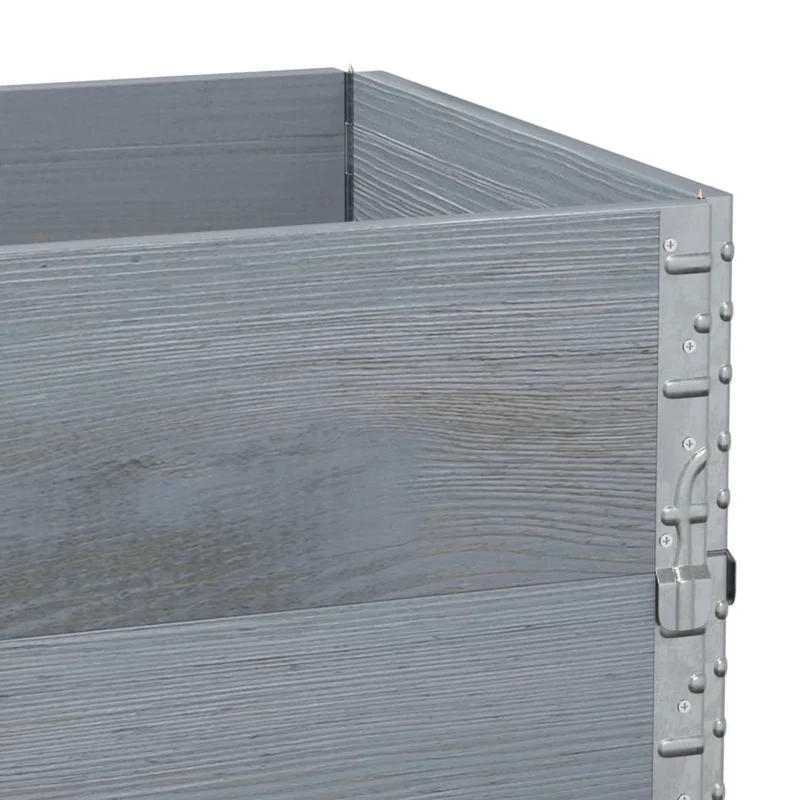 Jardinière bac lit surélevé plantes fleurs terrasse jardin 100 x 50 cm bois massif de pin gris 02_0037282