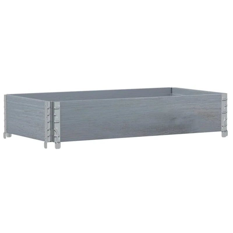 Jardinière bac lit surélevé plantes fleurs terrasse jardin 100 x 50 cm bois massif de pin gris 02_0037280
