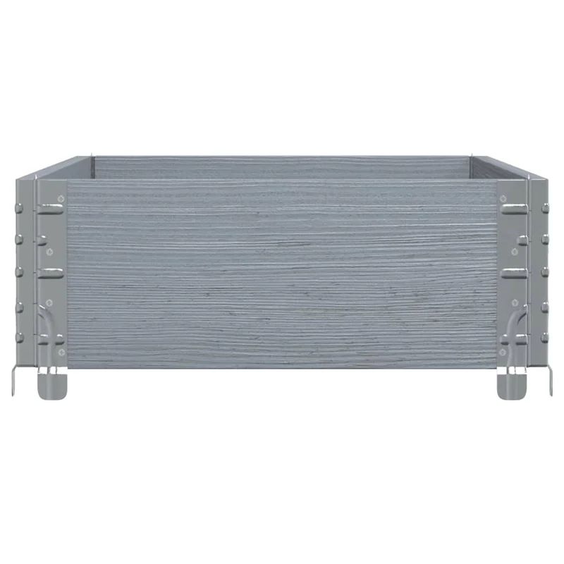 Jardinière bac lit surélevé plantes fleurs terrasse jardin 100 x 50 cm bois massif de pin gris 02_0037280
