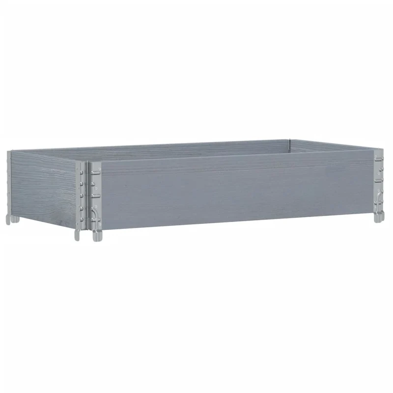 Jardinière bac lit surélevé plantes fleurs terrasse jardin 100 x 50 cm bois massif de pin gris 02_0037280