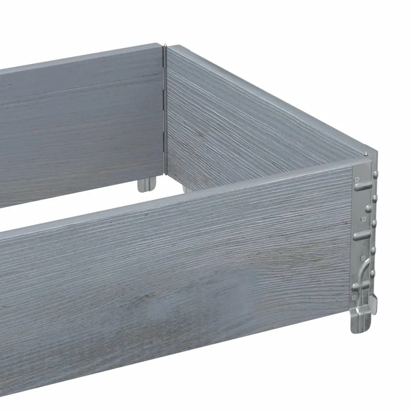 Jardinière bac lit surélevé plantes fleurs terrasse jardin 100 x 50 cm bois massif de pin gris 02_0037280