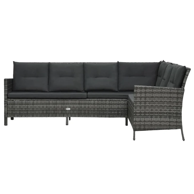 Salon de jardin meuble d'extérieur ensemble de mobilier 3 pièces avec coussins résine tressée gris 02_0015998