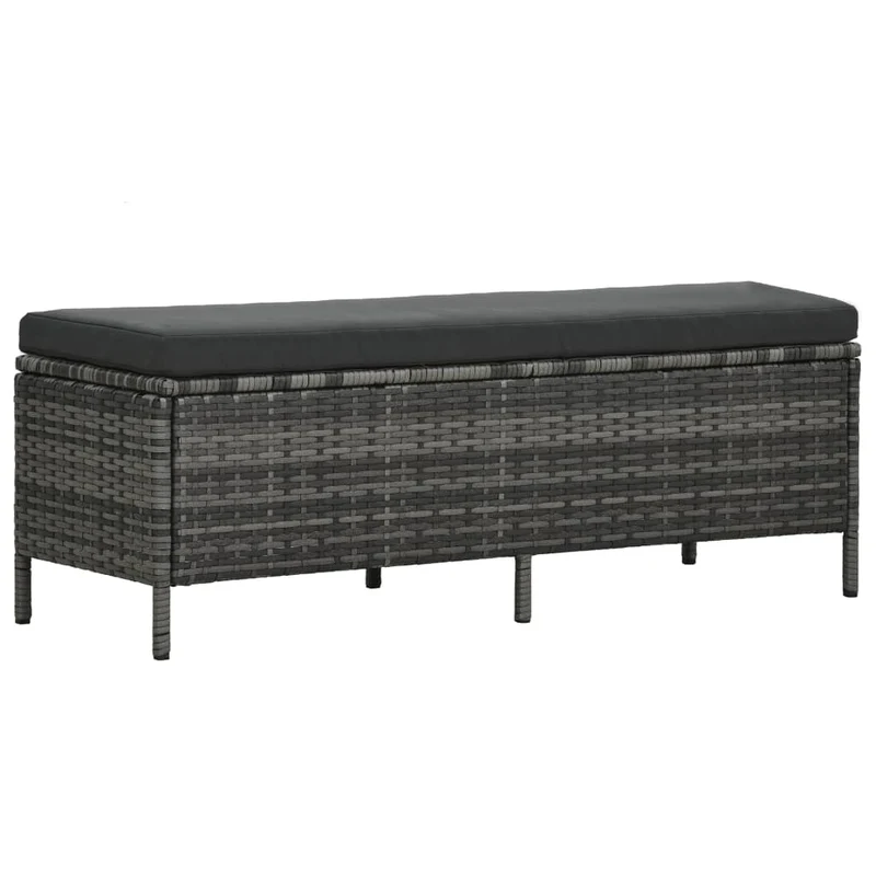 Salon de jardin meuble d'extérieur ensemble de mobilier 3 pièces avec coussins résine tressée gris 02_0015998
