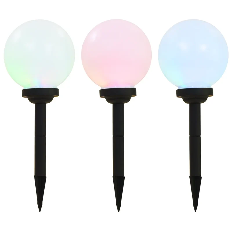 Lot de 3 lampes LED sphériques d'extérieur éclairage décoratif jardin 20 cm en PP blanc 02_0045897
