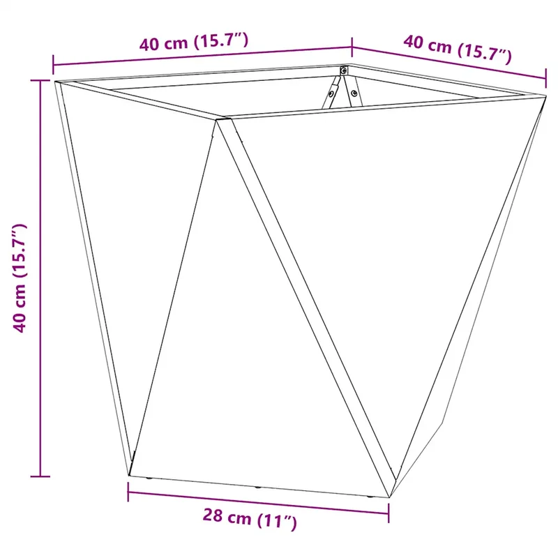 Jardinière moderne pour extérieur 40 x 40 x 40 cm avec base intégrée élégante design en acier vert olive 02_0053068
