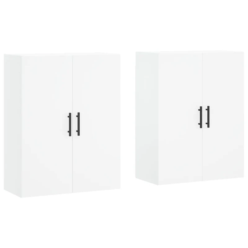 Lot de 2 armoires murales pratiques 69,5 x 34 x 90 cm rangement élégant en bois d'ingénierie blanc 02_0055372