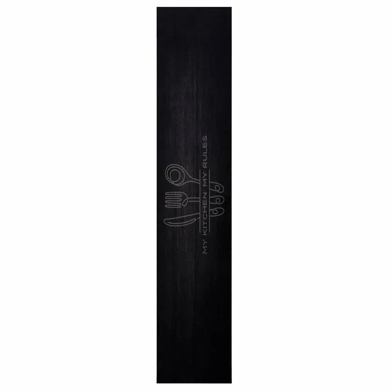 Tapis de cuisine rectangulaire antidérapant absorption rapide 300 x 60 cm en velours noir 02_0058989
