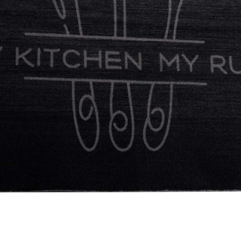 Tapis de cuisine rectangulaire antidérapant absorption rapide 300 x 60 cm en velours noir 02_0058989