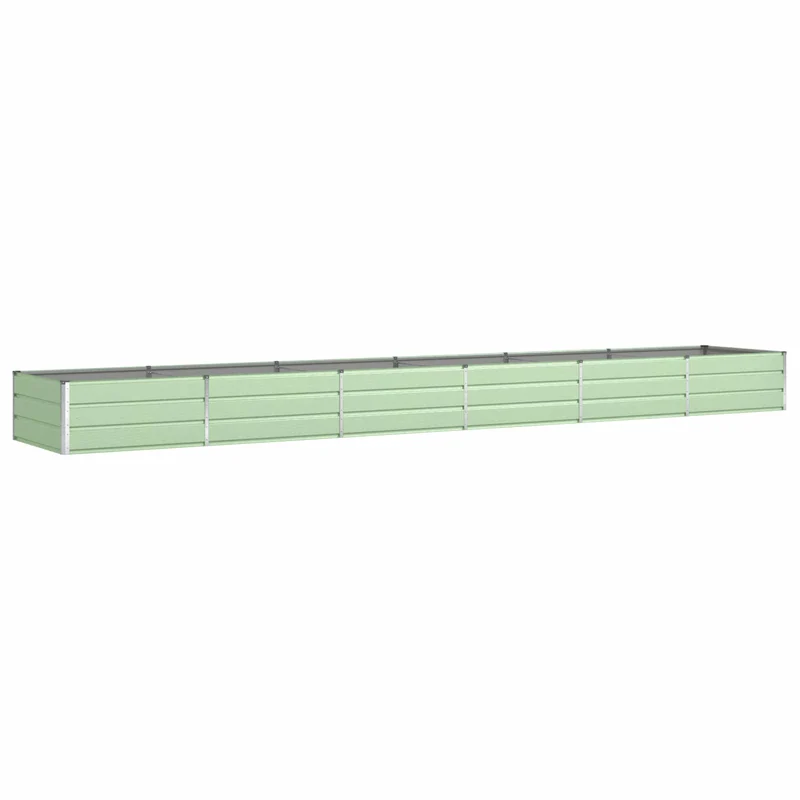 Jardinière design moderne pour extérieur 195 x 100 x 45 cm en acier galvanisé vert pastel 02_0059293
