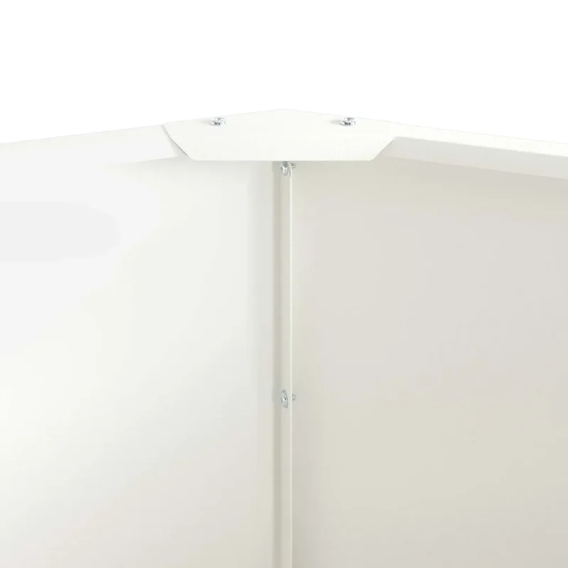 Jardinière ronde extérieure durable 120 x 120 x 50 cm design moderne pour jardin balcon en acier blanc 02_0052986