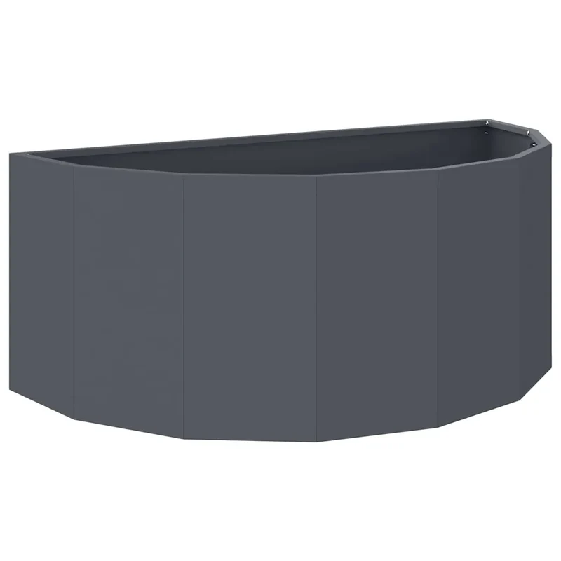 Jardinière demi-ronde moderne pour extérieur 90 x 45 x 35 cm design chic en acier anthracite 02_0052931