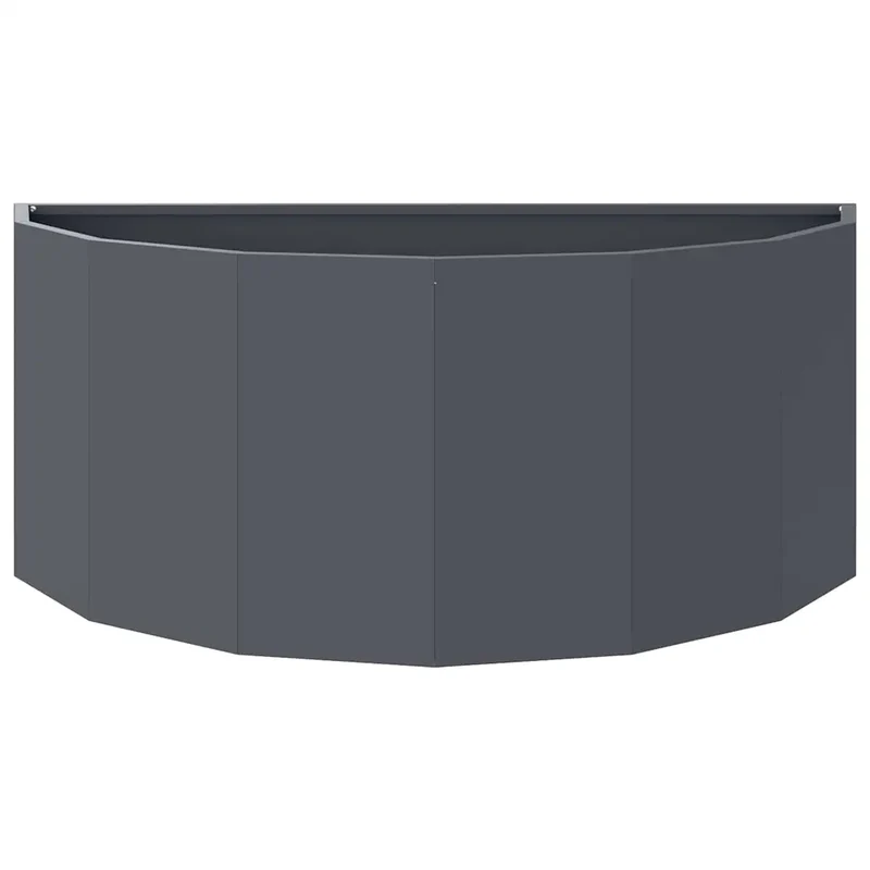 Jardinière demi-ronde moderne pour extérieur 90 x 45 x 35 cm design chic en acier anthracite 02_0052931