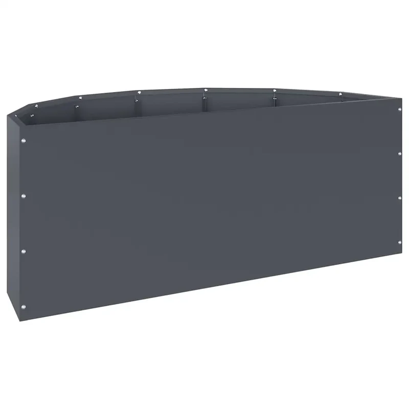 Jardinière demi-ronde moderne pour extérieur 90 x 45 x 35 cm design chic en acier anthracite 02_0052931