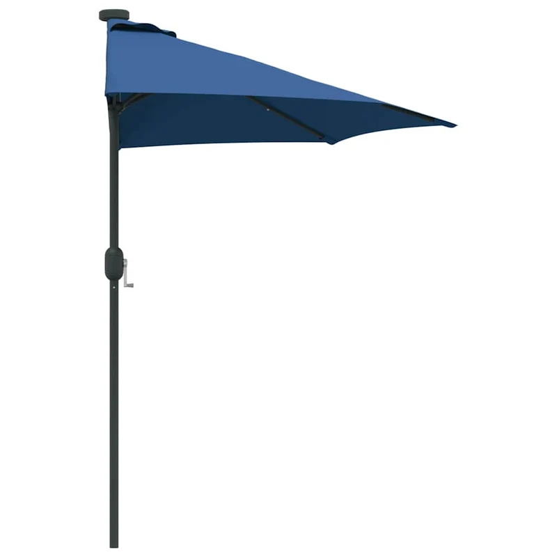 Parasol de jardin moderne pliable 294 x 150 x 224 cm avec éclairage LED déco extérieur en polyester azur 02_0058673