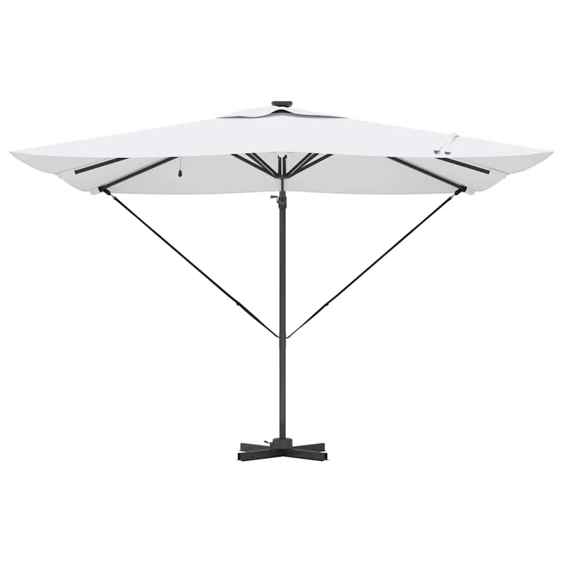 Parasol déporté rectangulaire 286 x 284 x 270 cm avec rotation 360° pour jardin terrasse en aluminium sable 02_0058691