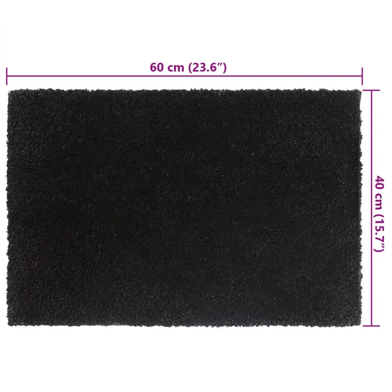 Tapis de porte noir touffeté 40 x 60 cm support antidérapant intérieur extérieur en fibre de coco noir 02_0046160
