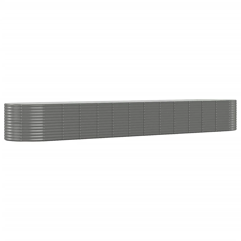 Jardinière bac lit surélevé plantes fleurs terrasse jardin de jardin 554 x 100 x 68cm acier enduit de poudre gris 02_0039458