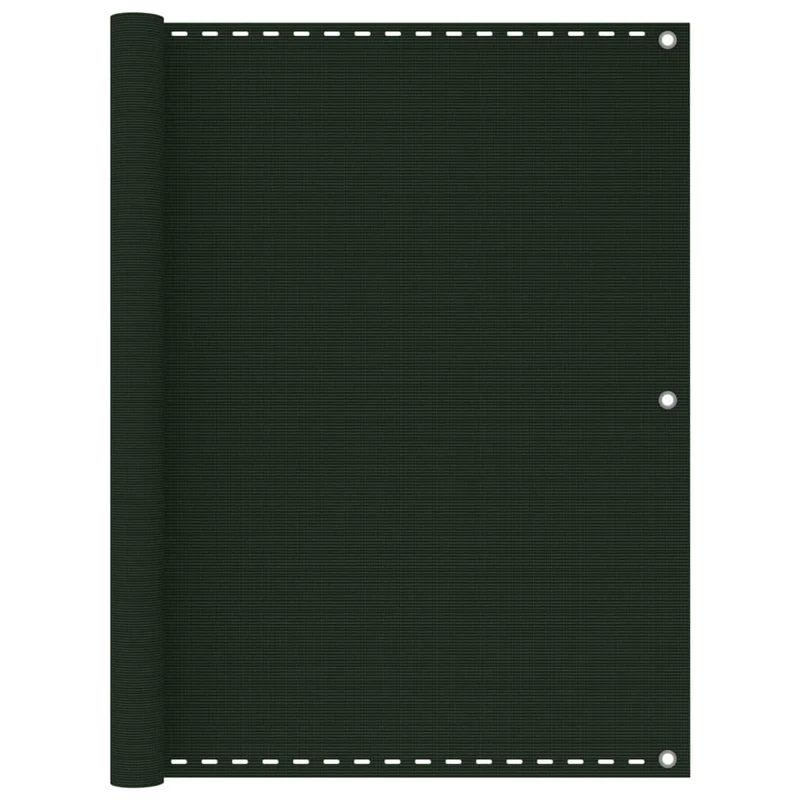 Écran de balcon brise pare vue protection confidentialité vert foncé 120 x 600 cm PEHD 02_0010434