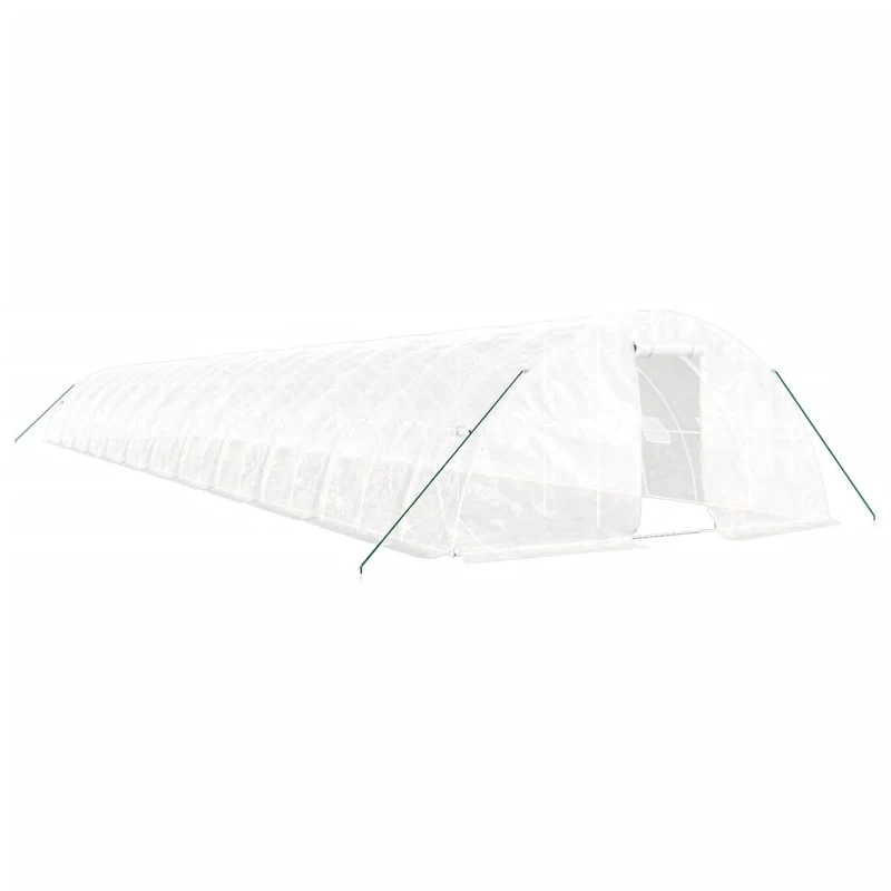 Serre tente abri plante fleur légumes avec cadre en acier 120 m² 24 x 5 x 2,3 m blanc 02_0044543