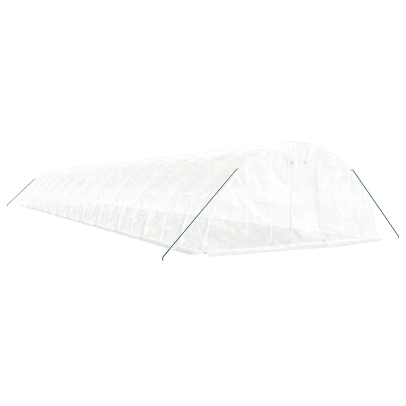 Serre tente abri plante fleur légumes avec cadre en acier 120 m² 24 x 5 x 2,3 m blanc 02_0044543