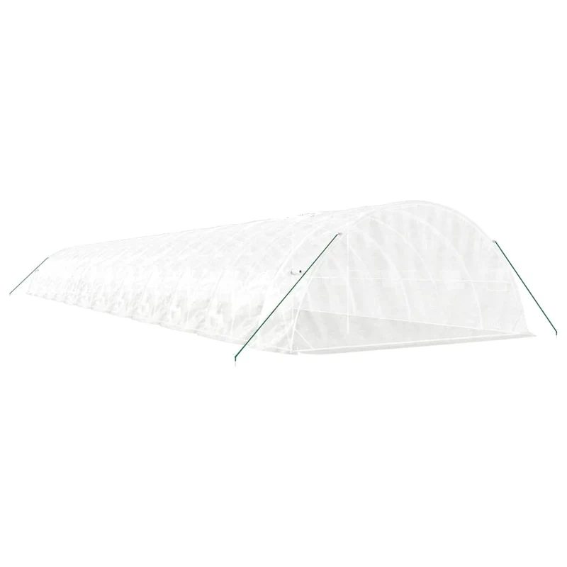 Serre tente abri plante fleur légumes avec cadre en acier 120 m² 24 x 5 x 2,3 m blanc 02_0044543