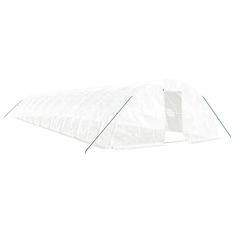 Serre tente abri plante fleur légumes avec cadre en acier 100 m² 20 x 5 x 2,3 m blanc 02_0044529
