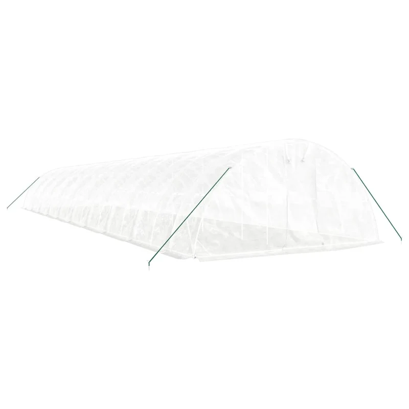 Serre tente abri plante fleur légumes avec cadre en acier 100 m² 20 x 5 x 2,3 m blanc 02_0044529
