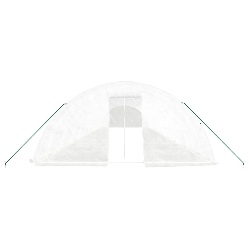 Serre tente abri plante fleur légumes avec cadre en acier 100 m² 20 x 5 x 2,3 m blanc 02_0044529